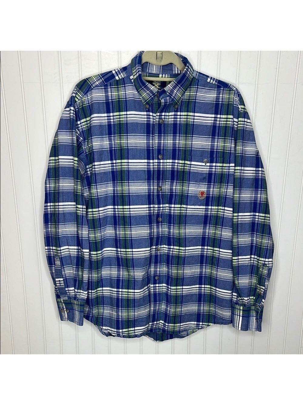 - Wrangler 20X Blue Striped Button Up Shirt Size Large